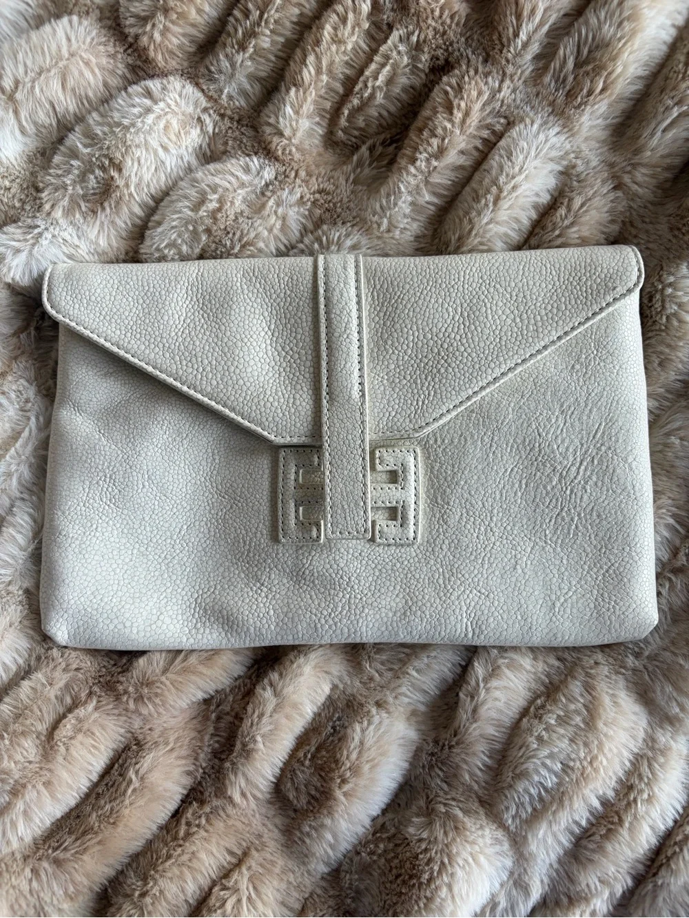 White Leather Clutch